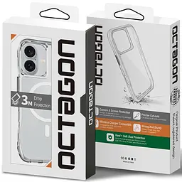 Чохол TPU Space Octagon with MagSafe для Apple iPhone 17 (6.3) Clear - мініатюра 5