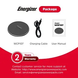 Зарядний пристрій Energizer Wireless WCP107 QI 15W чорний (WCP107) - мініатюра 4
