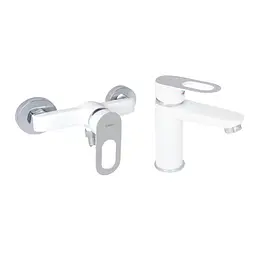 Набір змішувачів для душу Lidz Latwa 001 + Latwa 010 White Білий