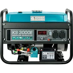 Генератор Синхронний KonnerSohnen KS 3000E, 230В, 3.0кВт, електростартер, 46.1кг / 2600 Вт / Бензин (KS3000E) - мініатюра 2