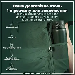 Пляшка для води металева ION8 1200 мл Stainless Steel Dark Green (I8SS1000DGRE) - мініатюра 6
