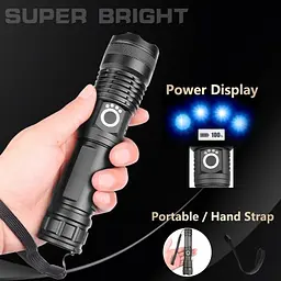 Акумуляторний ліхтар BL ручний з режимом стробоскопа та Zoom 26650 Type C POLICE BL-X71-P90 - мініатюра 2