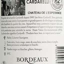 Вино Chateau De L'Esperance Bordeaux, червоне, сухе, 0,75 л - мініатюра 6