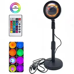 Світильник проекційний RGB з пультом на штативі USB проектор атмосферна лампа UKC Sunset Lamp - мініатюра 10