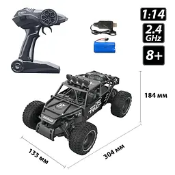 Автомобіль OFF-ROAD CRAWLER з р/к - RACE (матовий чорний, метал. корпус, акум.6V, 1:14) Sulong Toys SL-309RHMBl - мініатюра 4