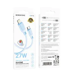 Дата кабель Borofone BX115 Lotto Type-C to Lightning 27W (1m) Blue - мініатюра 6