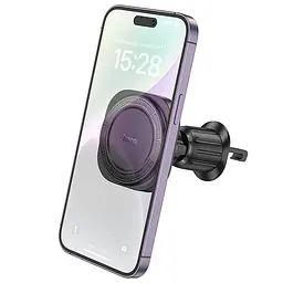 Автотримач Hoco H28 Rainbow ring magnetic (air outlet) Black - мініатюра 4
