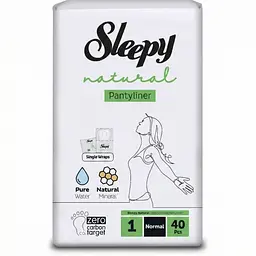 Прокладки щоденнi Sleepy Natural Normal (155 мм) 3 краплі 40 шт. Натуральний склад