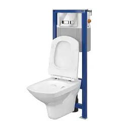 Інсталяція Cersanit Aqua 22 з кнопкою MOVI та унітазом CARINA CLEAN ON з сидінням Slim 30412 - мініатюра 2