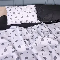 Простирадло MirSon Kids Time 17-0669 Black and White Love бязь 150х200 см (2200010180589) - мініатюра 4