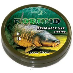 Повідцевий матеріал Katran Braided Hook Links Korund 20m (Green Black) 15lb