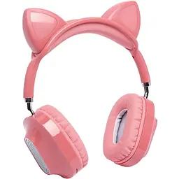 Навушники бездротові Hoco ESD13 Skill cat ear котячі вушка рожеві