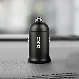 Автомобільний зарядний пристрій Hoco Z30 2 USB чорний - мініатюра 6