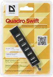 USB-хаб Defender Quadro Swift 7xUSB 2.0 (83203) (6358251) - мініатюра 4