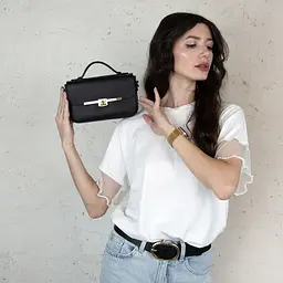 Сумка жіноча маленька шкіряна Virginia Conti 03989 чорна - мініатюра 2