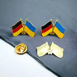 Подвійний значок-пін «Україна – Німеччина» 25 × 19 мм (00007) - мініатюра 2