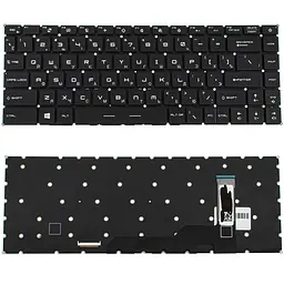 Клавіатура для ноутбука MSI (GS66, GE66) rus, black, без фрейму, підсвічування клавіш RGB (оригінал)