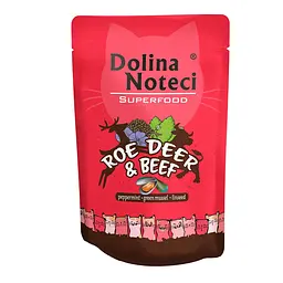 Вологий корм для котів Dolina Noteci Superfood з косулею і яловичиною пауч 85 г