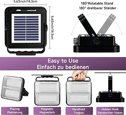 Black Light Spotlight 60 Вт, WINNIW 120 LED УФ-лампа з чорним світлом, що перезаряджається ультрафіолетове світло для вечірки - мініатюра 3
