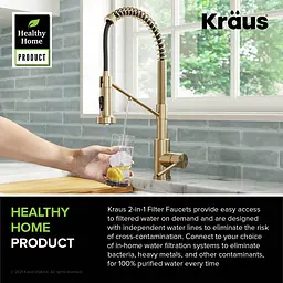 Змішувач для кухні на дві води Kraus Bolden KFF-1610SFACB, Бронза - мініатюра 7