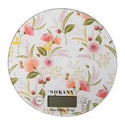 Ваги кухонні електронні SOKANY SK-19023 до 5 кг з плоскою платформою, білий Sokany SK-19023ML