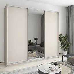 Шафа-купе тридверна MebelStar Уні AL 2ДСП/Дзеркало 260x60x240 см Кашемір (MBS-1960)