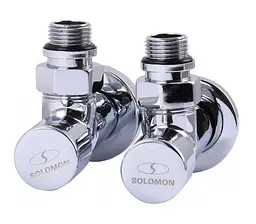 Набір подовжених кутових кранів Solomon 7777 1/2" з американкою Chrome 30412 - мініатюра 3