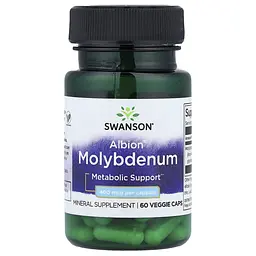 Хелатний молібден Swanson Albion Molybdenum 400 mcg, 60 вегакапсул