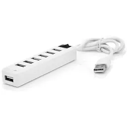 Концентратор Voltronic USB 2.0 to 7xUSB with power switch white (YT-H7S-W)