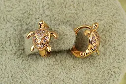 Сережки дитячі Xuping Jewelry Черепашка золотисті - мініатюра 2