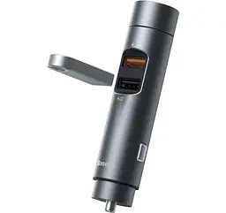 Автомобільний FM-модулятор Baseus Energy Column + bluetooth (2USB) CCNLZ-C0G (Темно-сірий) - мініатюра 4