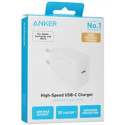Зарядний пристрій адаптер живлення Anker PowerPort 312 PowerIQ USB-C (A2347G21) біле - мініатюра 4