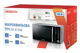 Мікрохвильова піч, 20л, електр.керув., 700Вт, дисплей, відкр.ручкою, сріблястий ARDESTO kuh0015152 - мініатюра 9