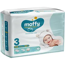 Підгузки дитячі Moffy Twin 3 (5-9 кг) 34 шт.