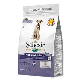 Сухий монопротеїновий корм Schesir Dog Medium Mature Шезір для літніх собак середніх порід з куркою 3 кг (ШСПСК3)