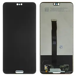 Дисплей для Huawei P20, чорний, без рамки, Оригінал (переклеєне скло), EML-L29/EML-L09