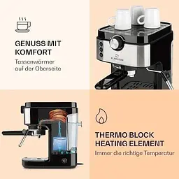 Кавоварка Klarstein BellaVita Espresso 1575 Вт 20 бар (10033137) - мініатюра 7