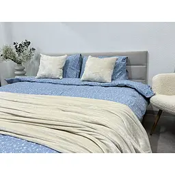 Комплект постільної білизни Ecotton двоспальний 250958 Квiтка на блакитному (24276) - мініатюра 4