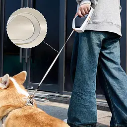 Повідець-рулетка для собак KimPets 5м, з рефлекторною стрічкою, з ергономічною ручкою, до 50кг, жовтий - мініатюра 7