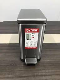Відро для сміття з плавним закриттям прямокутне Koer TC-010210-02 10 л нержавіюча сталь KR5597, Нержавіюча сталь - мініатюра 10