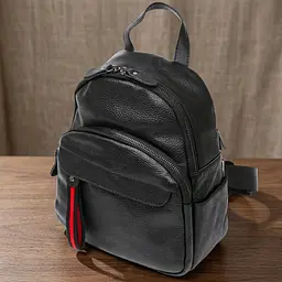 Шкіряний невеликий жіночий рюкзак Vintage 20675 чорний
