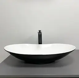 Умивальник VBI Turate накладний 64x36 см black white VBI-017501 - мініатюра 2