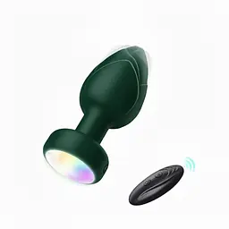 Анальна пробка з вібрацією та підсвіткою Light Anal Plug 3,5x9 см Зелена