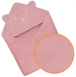 Рушник з капюшоном Lionelo Muslin Hooded Towel Pink Baby 80х80 см - мініатюра 3