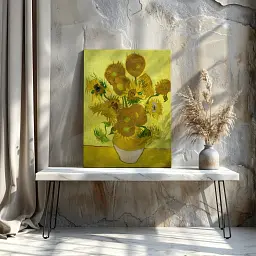 Інтер'єрна картина Соняшники, Вінсент ван Гог, Vincent van Gogh, Sunflowers, інтер'єрний декор, 80×60 см (id6654) - мініатюра 3