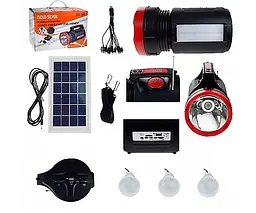 Фонарь автономный многофункциональный на солнечной батарее XPRO 10W+22 SMD LED c радио, Power bank и MP3 черный (XPRO_1763) - мініатюра 6