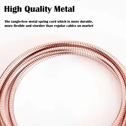 Кабель USB Type-C Spring 1 м, металева оплітка, рожеве золото - мініатюра 4