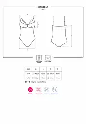 Мереживне боді з доступом 818-TED-1 teddy M/L чорне - мініатюра 7