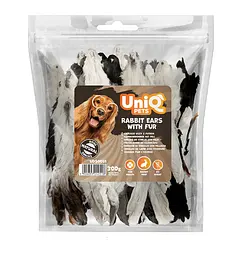 Ласощі для собак UniQ PETS Кролячі вушка з хутром 300 г