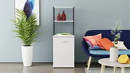 Стіл-тумба трансформер Смарт 4/1 з етажеркою Ferrum-decor 1430x1450x500 Чорний метал ДСП Біле 16 мм (FRD-105123) - мініатюра 10